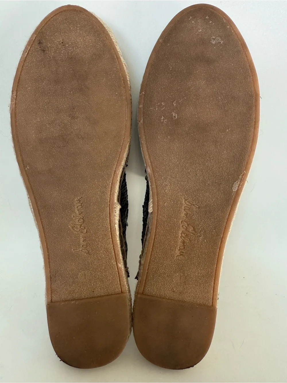 Sam Edelman Silver Sequin Espadrille Slip-Ons